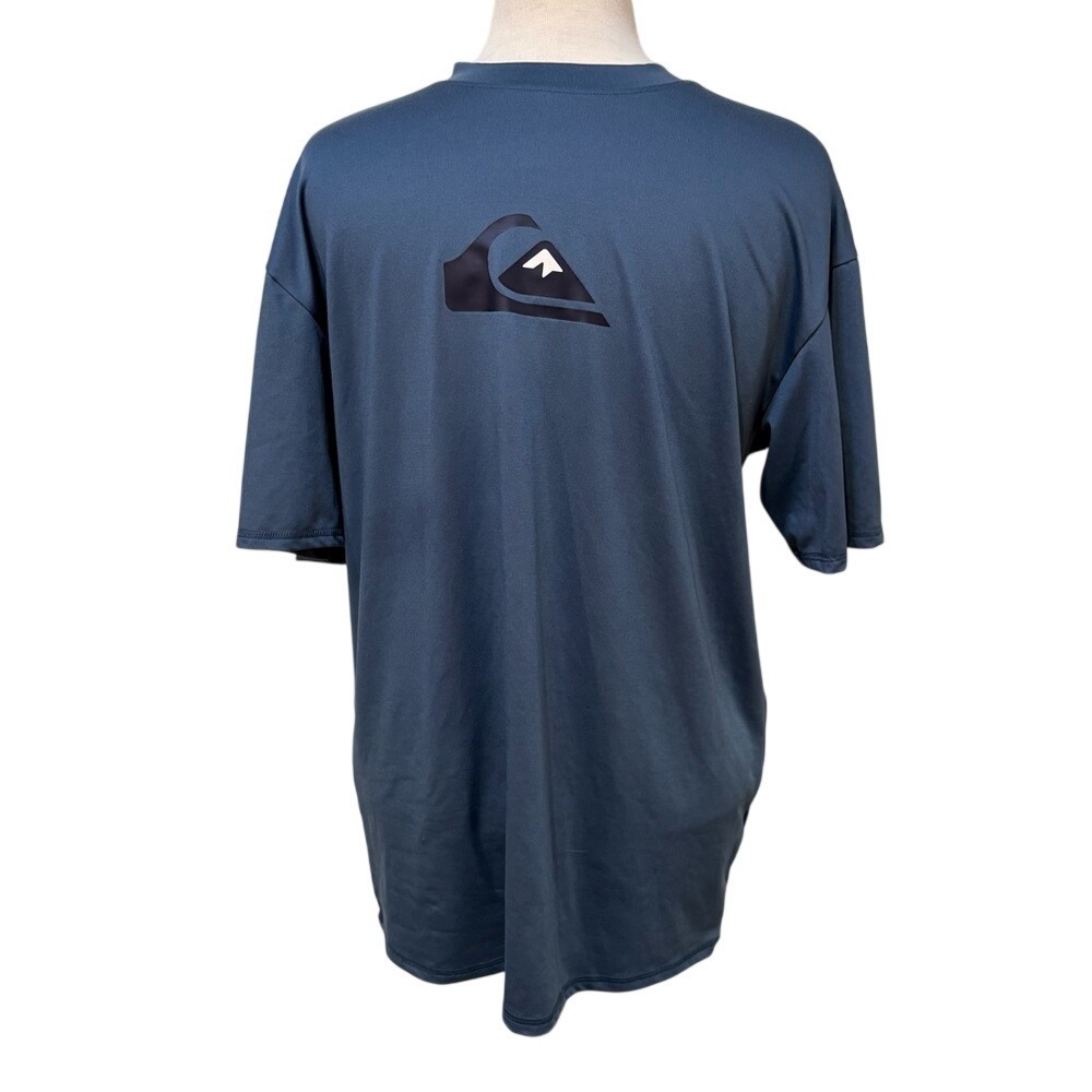 Quiksilver Men's Short Sleeve Rash‎ Guard Blue UPF 50+ Sun Protection Surf Shirt